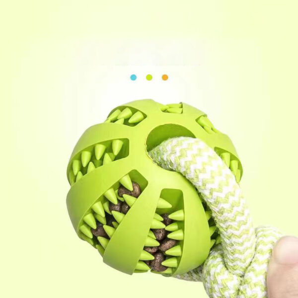 Dog Toys Treat Balls Interactive Hemp Rope Rubber Leaking Balls For Small Dogs Chewing Bite Resistant Toys Pet Tooth Cleaning Bite Resistant Toy Ball For Pet Dogs Puppy - Image 6