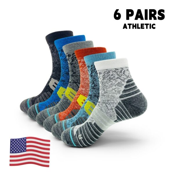 6 Pairs Of Mixed Hiking And Walking Socks, Cushioned Running Socks, High-performance Mountaineering Socks, Outdoor Recreation Socks And Cushioned Tube Socks - Image 3