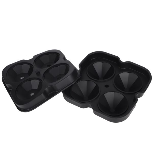 4 Slots  DIY Diamond Shaped Ice Cube Cake Ice Making Mold (Black) - Image 3