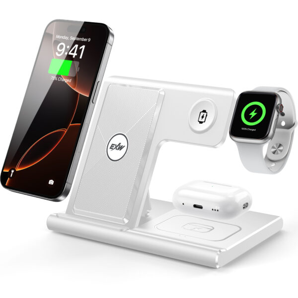 3- in-1 Wireless Charging Sation For Multiple Devices 15W Fast Charging Stand - Image 8