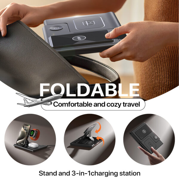 3- in-1 Wireless Charging Sation For Multiple Devices 15W Fast Charging Stand - Image 10